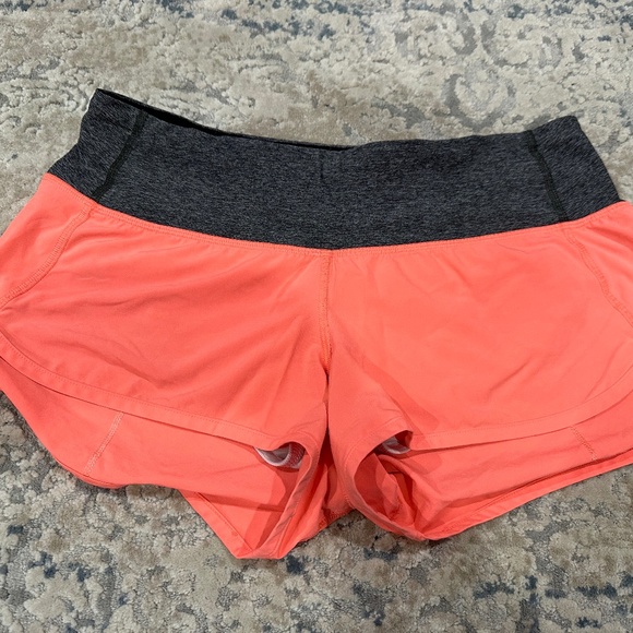 lululemon athletica Pants - Lululemon Running Shorts Neon Orange Size 6